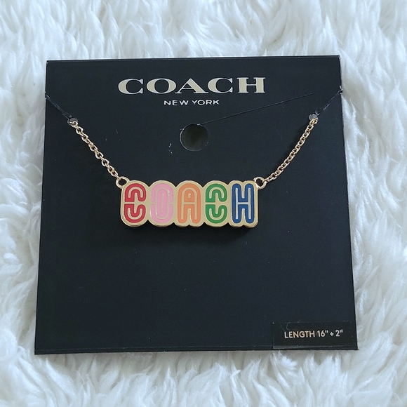 Coach Logo Retro☮️ Necklace - NIB - Picture 13 of 15